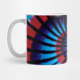 Cyan Purple Red Black Spiral Tie Dye Mug